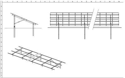 DOUBLE-PILE FIXED MOUNTING SYSTEM ON GROUND